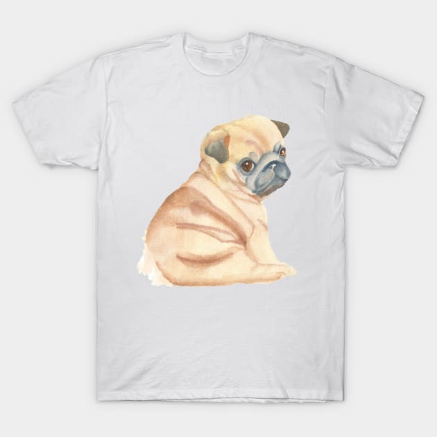 Pug puppy T-Shirt by Sharon Rose Art